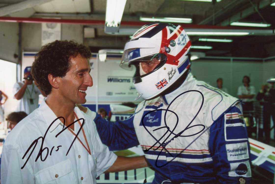 Alain &amp; Nigel Prost &amp; Mansell  Autograph Autogramm | ID 8410586415253
