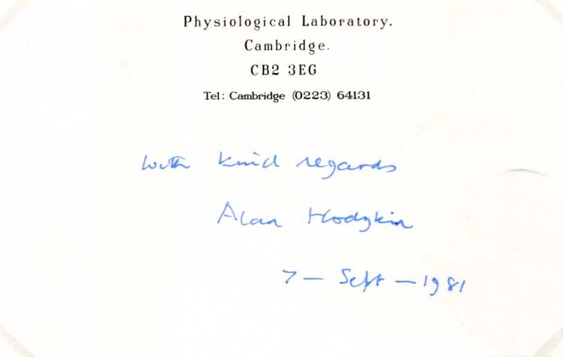 Alan Hodgkin Autograph Autogramm | ID 15327420776829