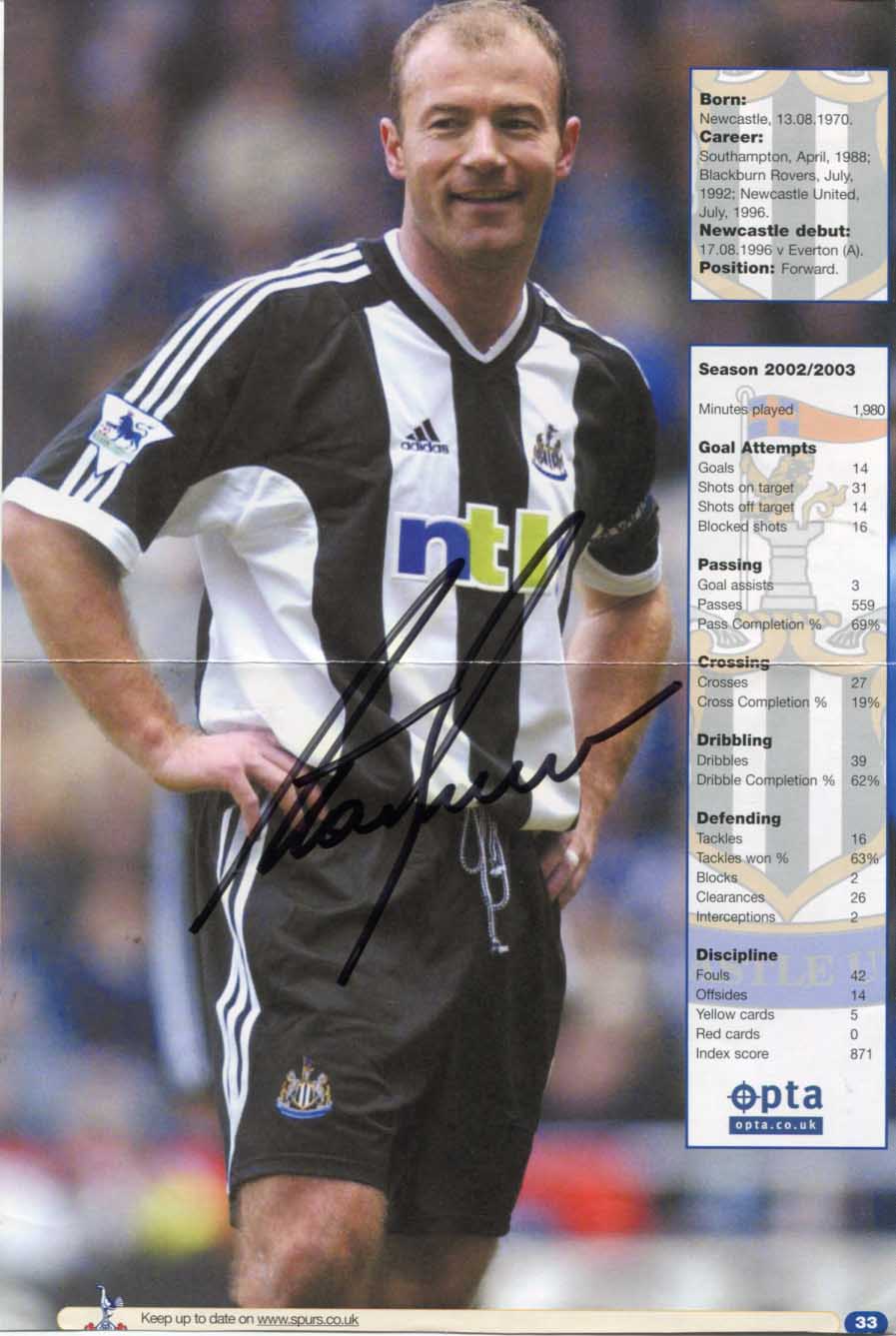 Alan & others Shearer & others Autograph Autogramm | ID 14941744005501