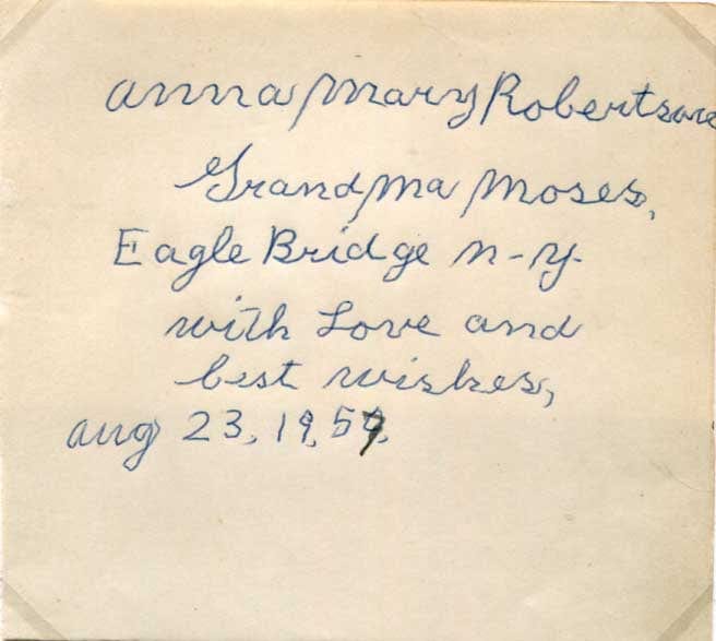 Grandma Moses Autograph