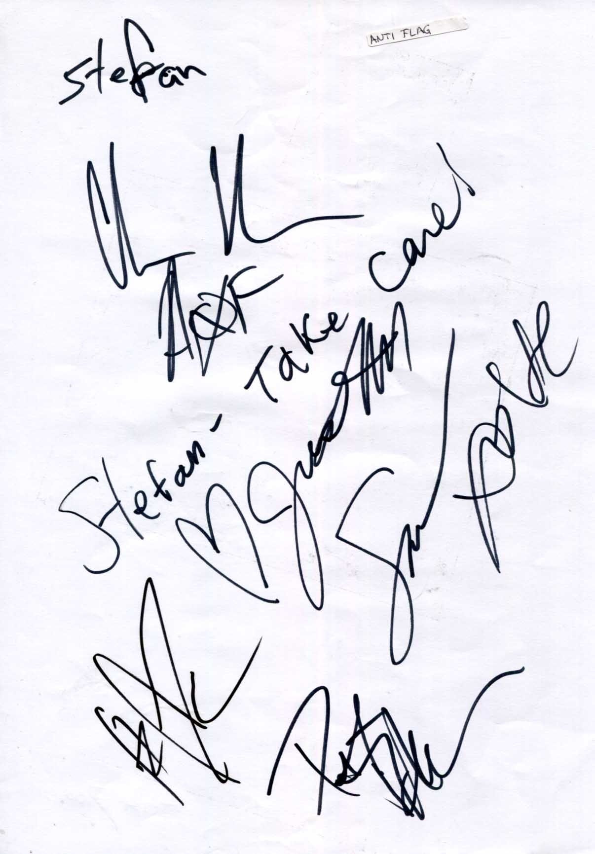 Anti-Flag Autograph Autogramm | ID 14833005592957