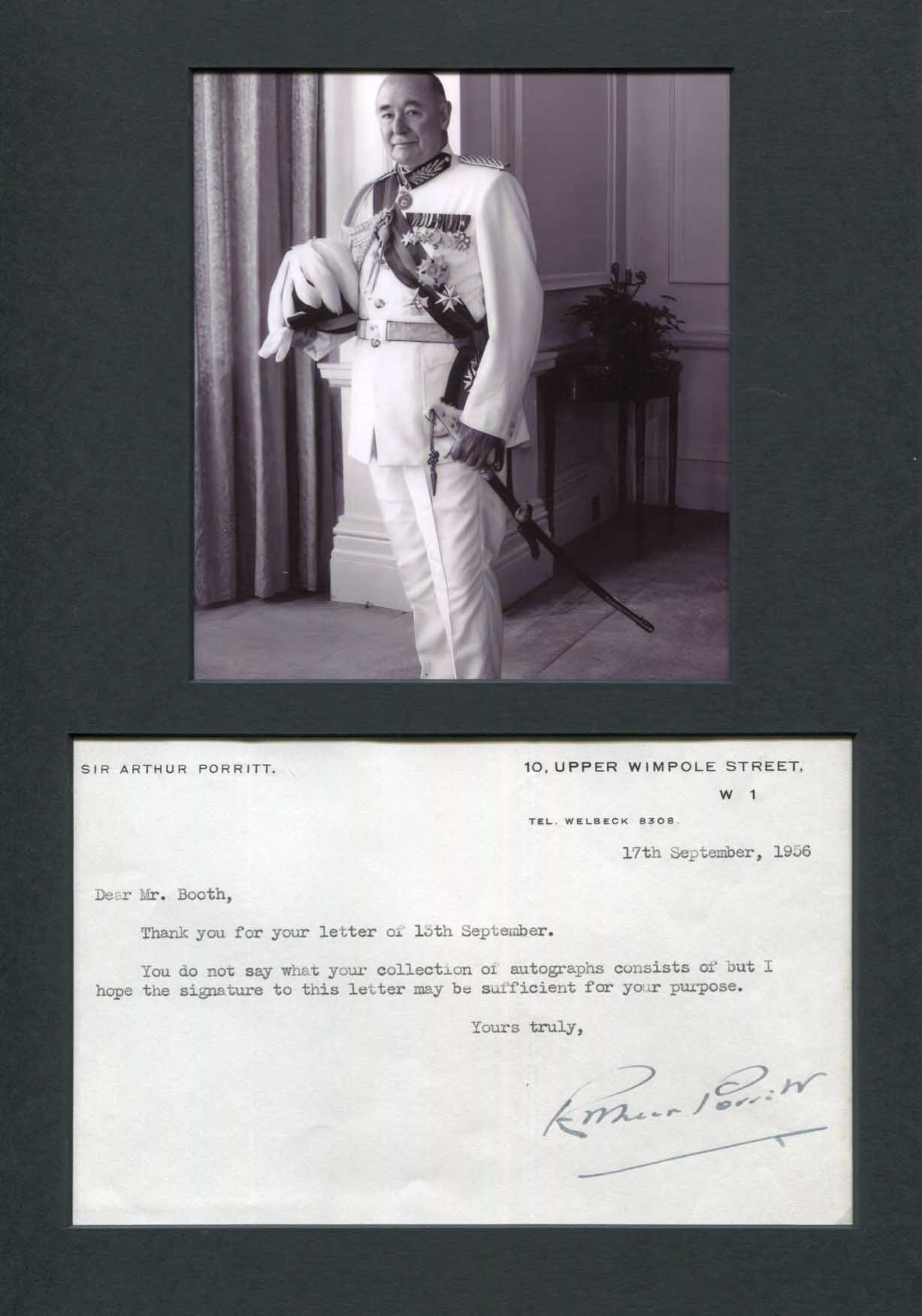 Arthur Espie Baron Porritt Autograph Autogramm | ID 15303205093757