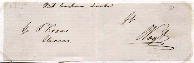 August Christoph Carl Vogt Autograph Autogramm | ID 8141780025493