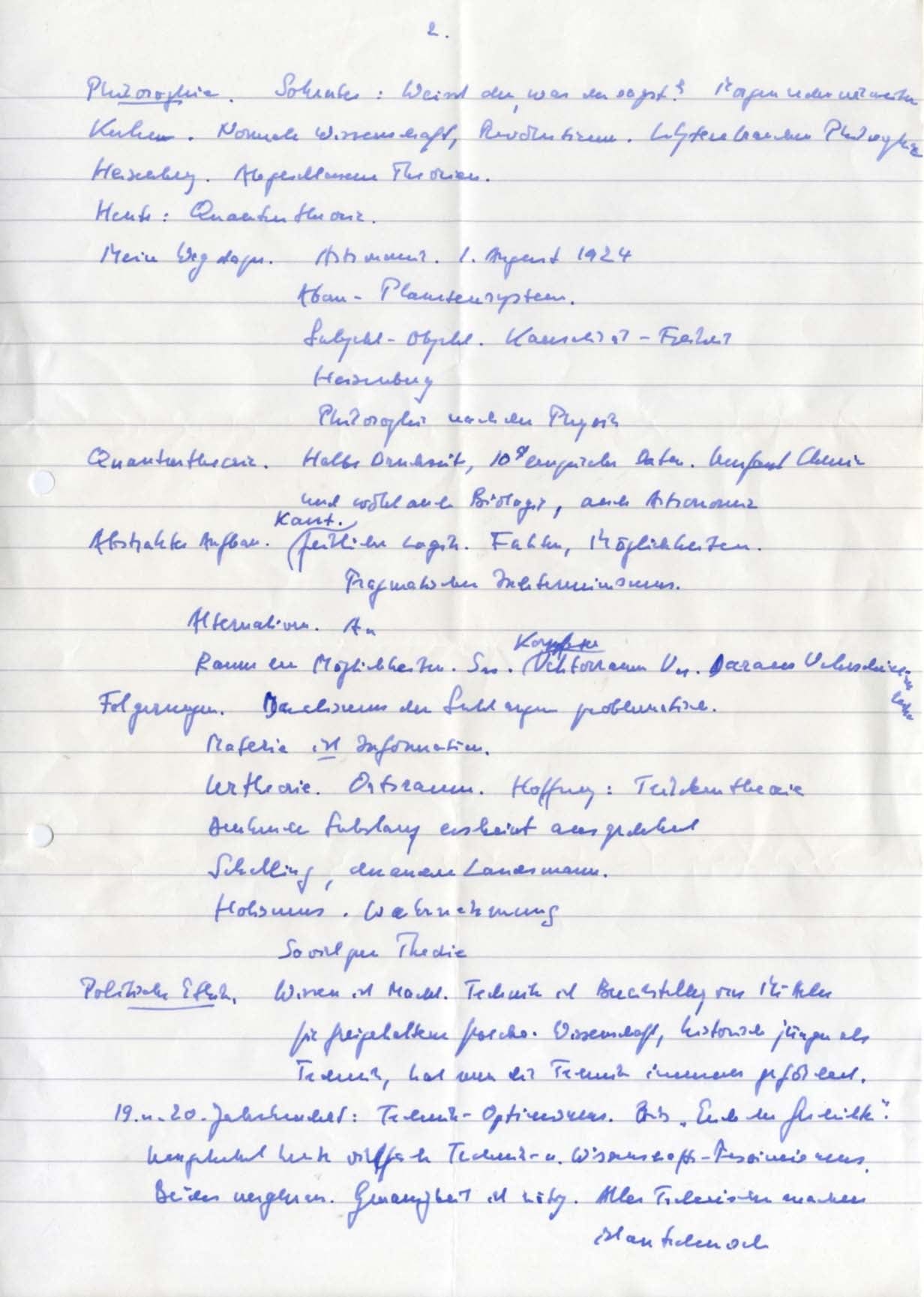 Carl Friedrich von Weizsäcker Autograph