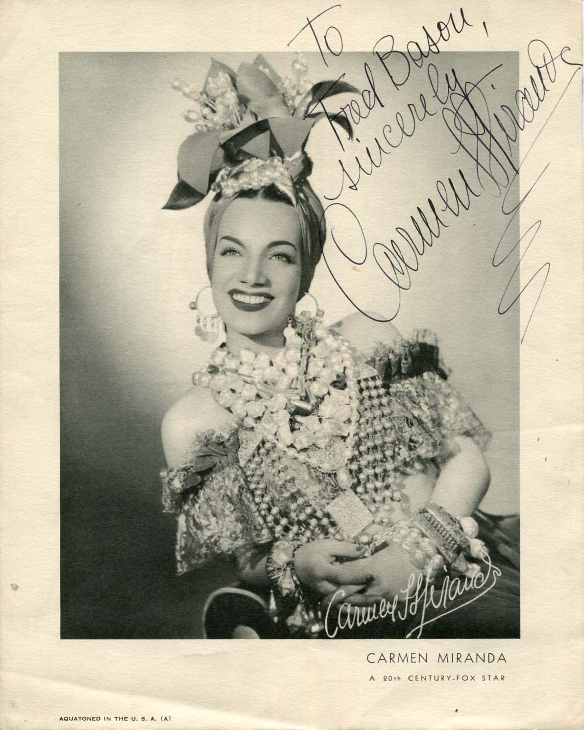 Carmen Miranda Autograph Autogramm | ID 7969245560981