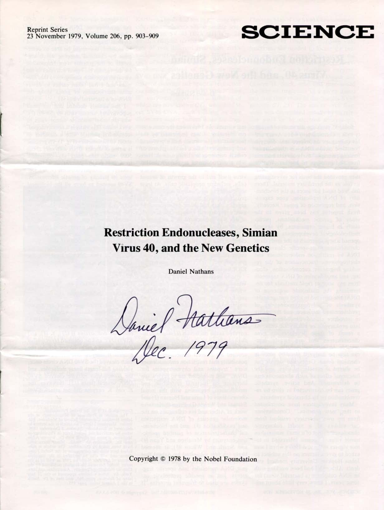 Daniel Nathans Autograph Autogramm | ID 8277647622293