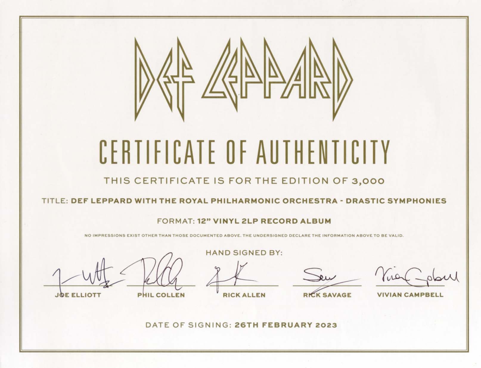 Def Leppard Autograph Autogramm | ID 15352210293117