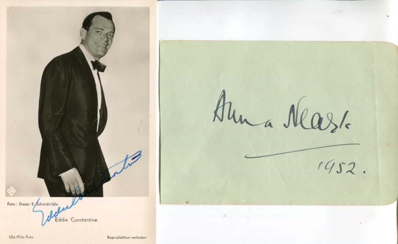 Eddie Constantine & Anna Neagle Autographs
