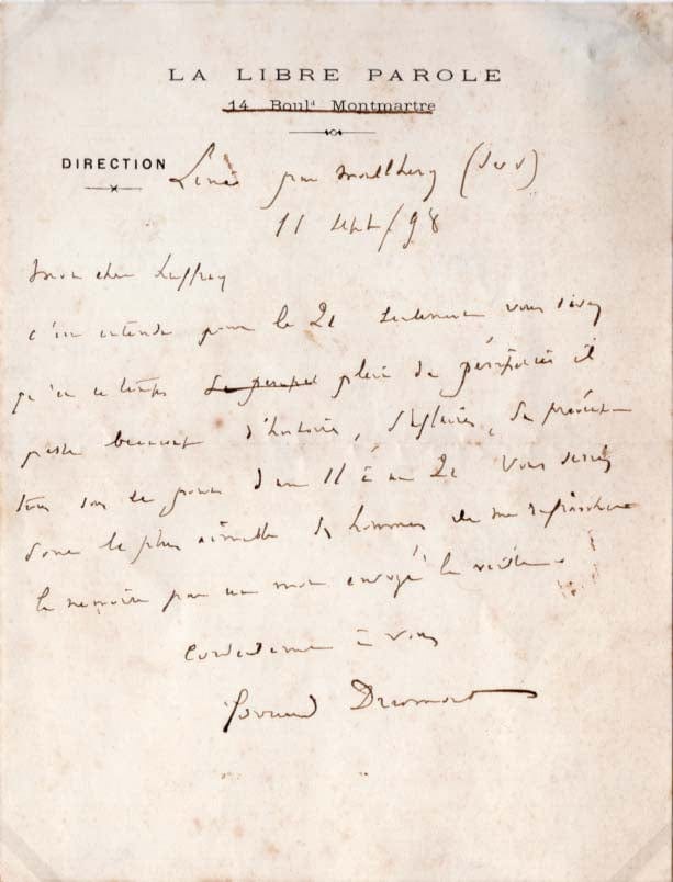 Édouard Adolphe Drumont Autograph Autogramm | ID 8251557019797