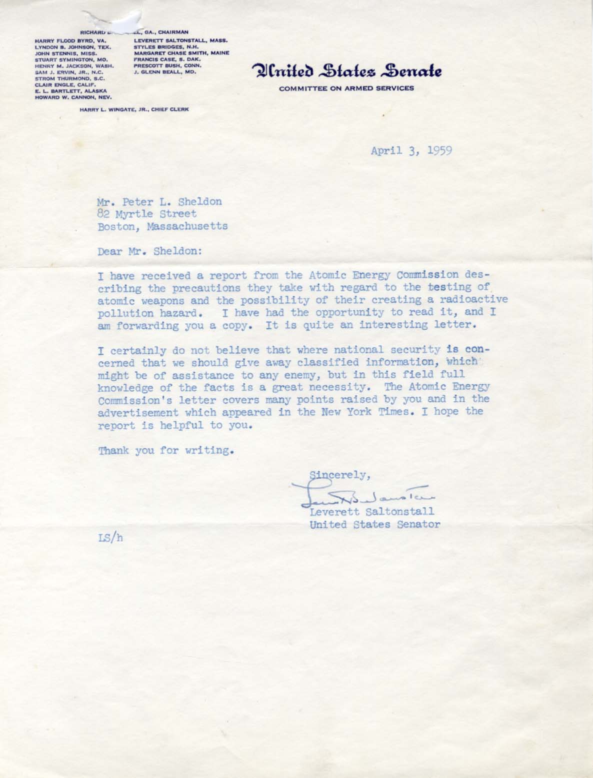 Estes & Robert & Leverett & Margaret Chase Kefauver & Taft & Saltonstall & Smith Autograph Autogramm | ID 8534298853525