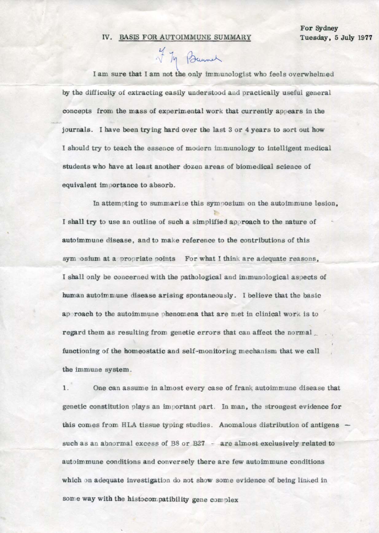 Frank Macfarlane Burnet Autograph Autogramm | ID 8219301675157