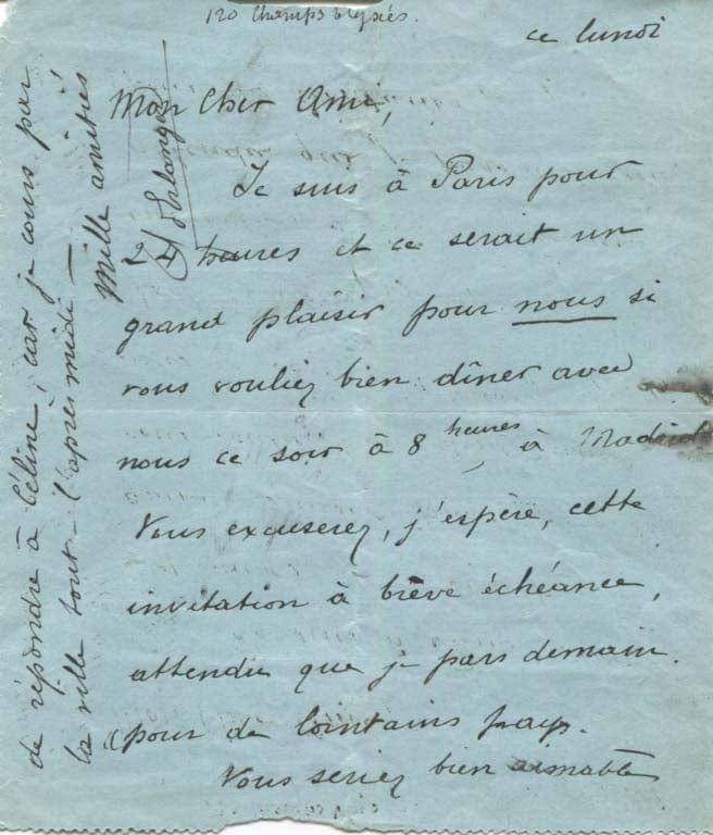 Frederic Alfred d`Erlanger Autograph Autogramm | ID 8025643942037