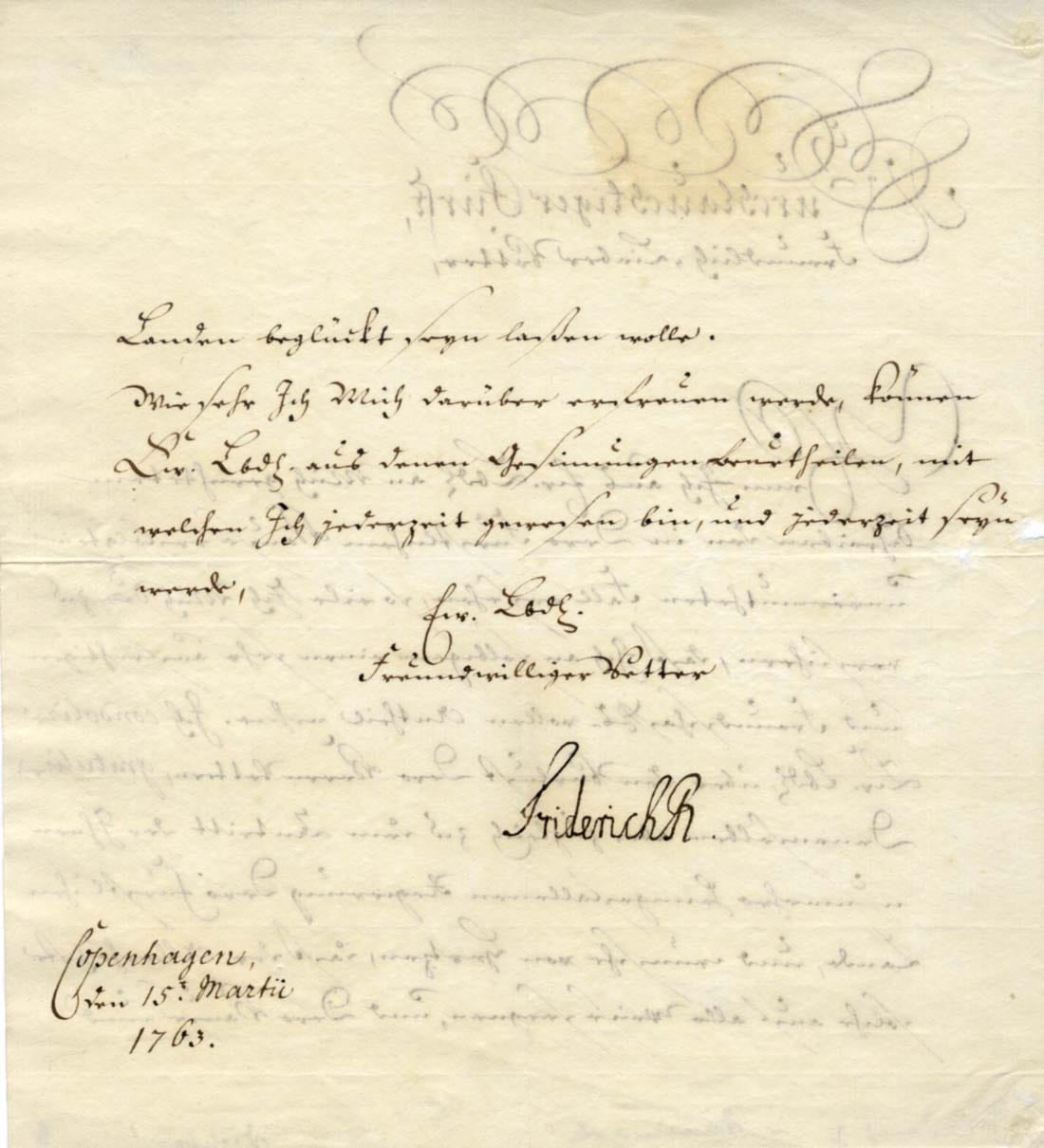 Frederick V of Denmark Autograph