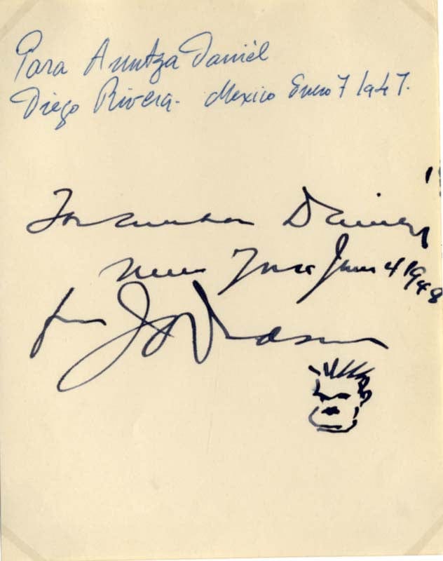 Frida Kahlo & Diego Rivera & Maria Izquierdo Autographs