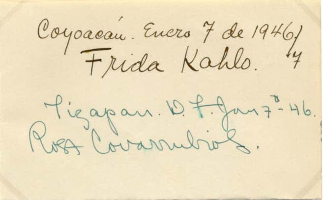 Frida Kahlo & Diego Rivera & Maria Izquierdo Autographs