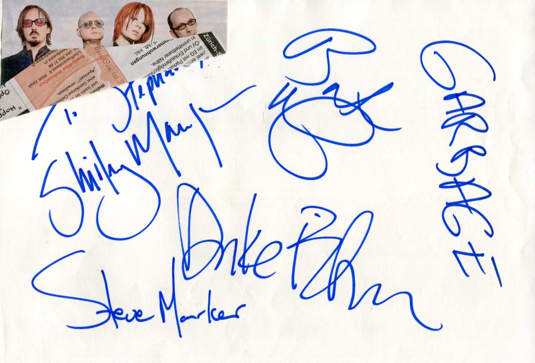 Garbage Autograph Autogramm | ID 8605894082709