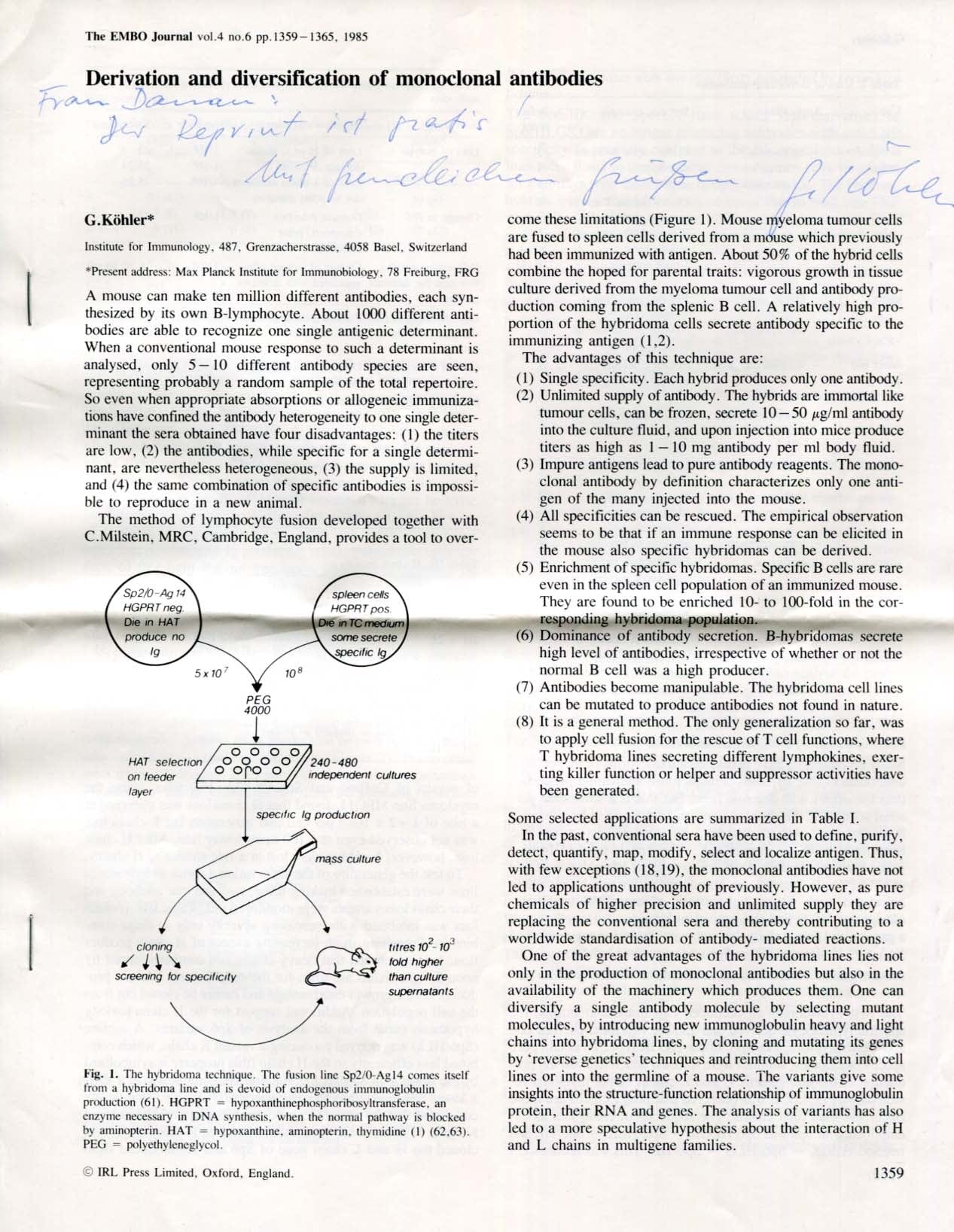 Georges J. F. Köhler Autograph Autogramm | ID 8325504532629