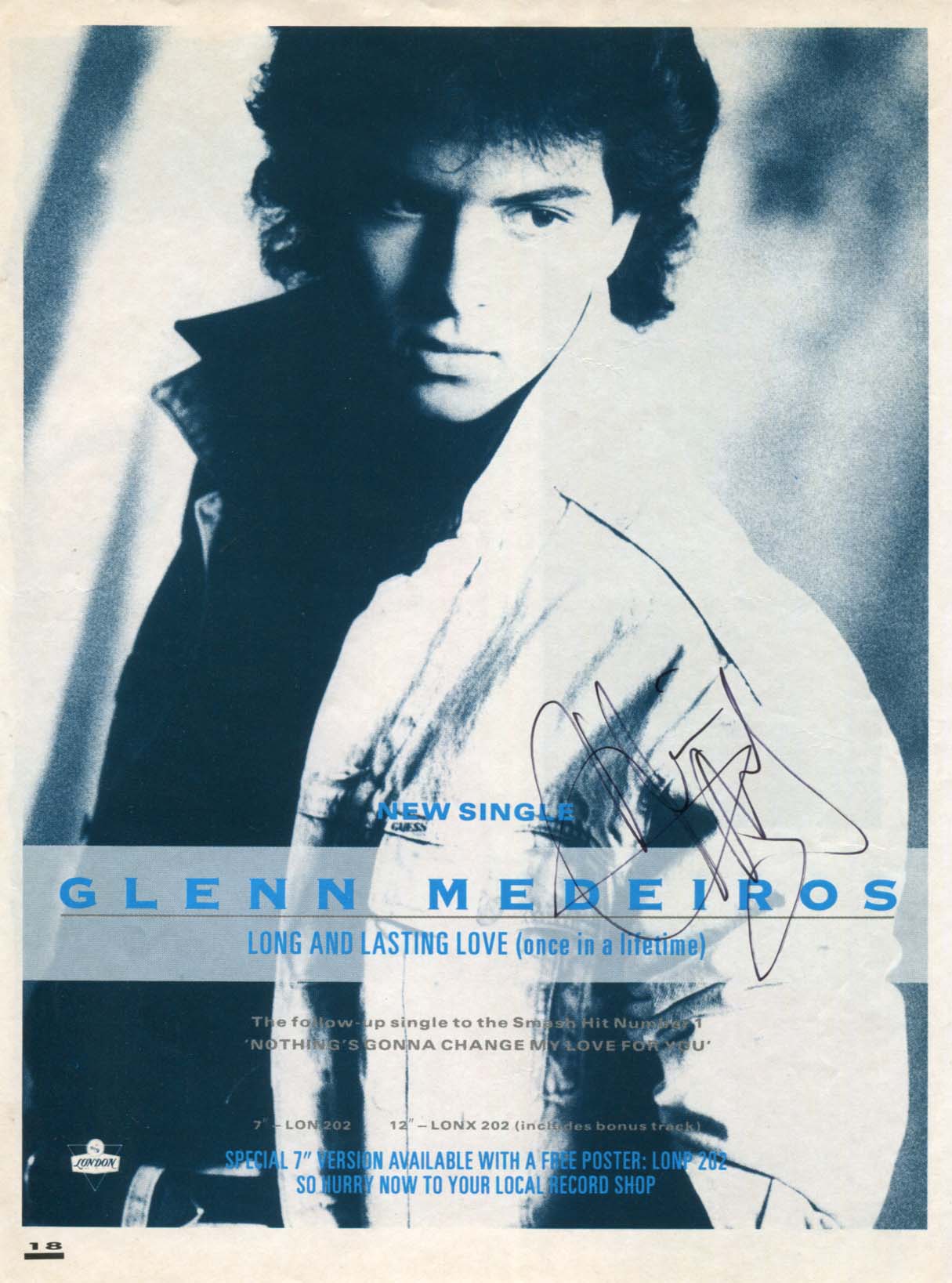 Glenn Medeiros Autograph Autogramm | ID 8090416283797