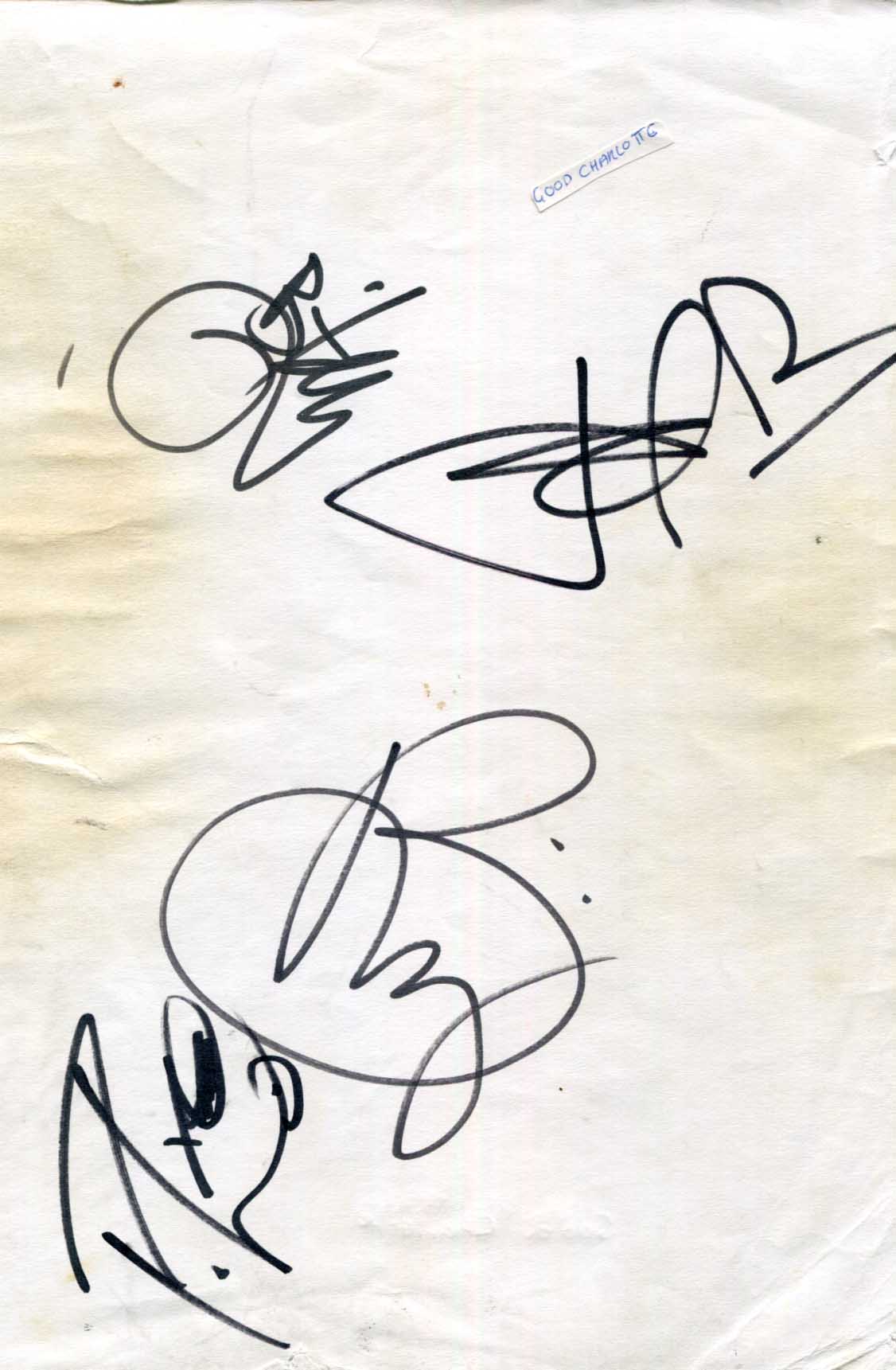 Billy of good charlotte's store autograph