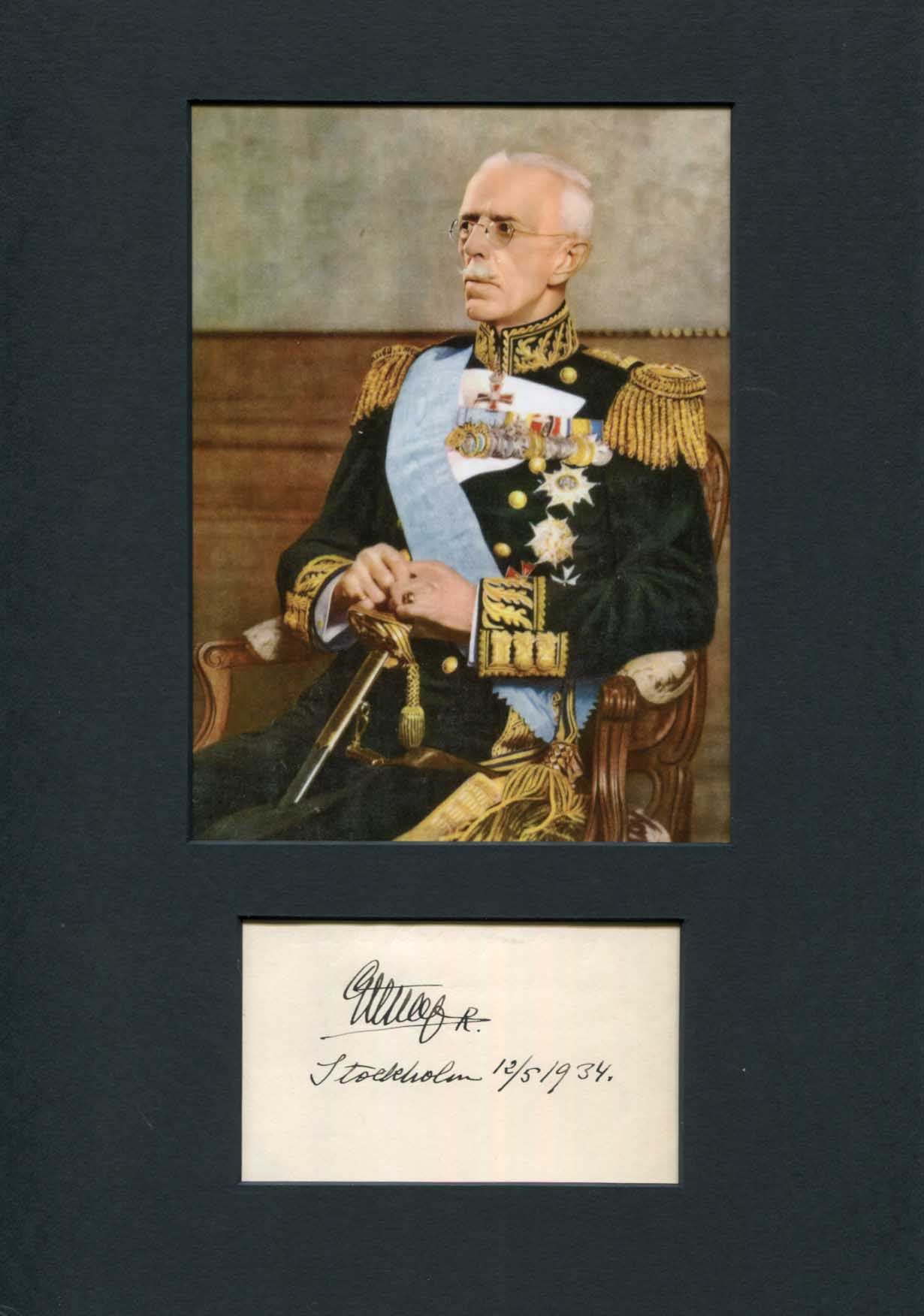 Gustav V King of Sweden Autograph Autogramm | ID 15321801916797