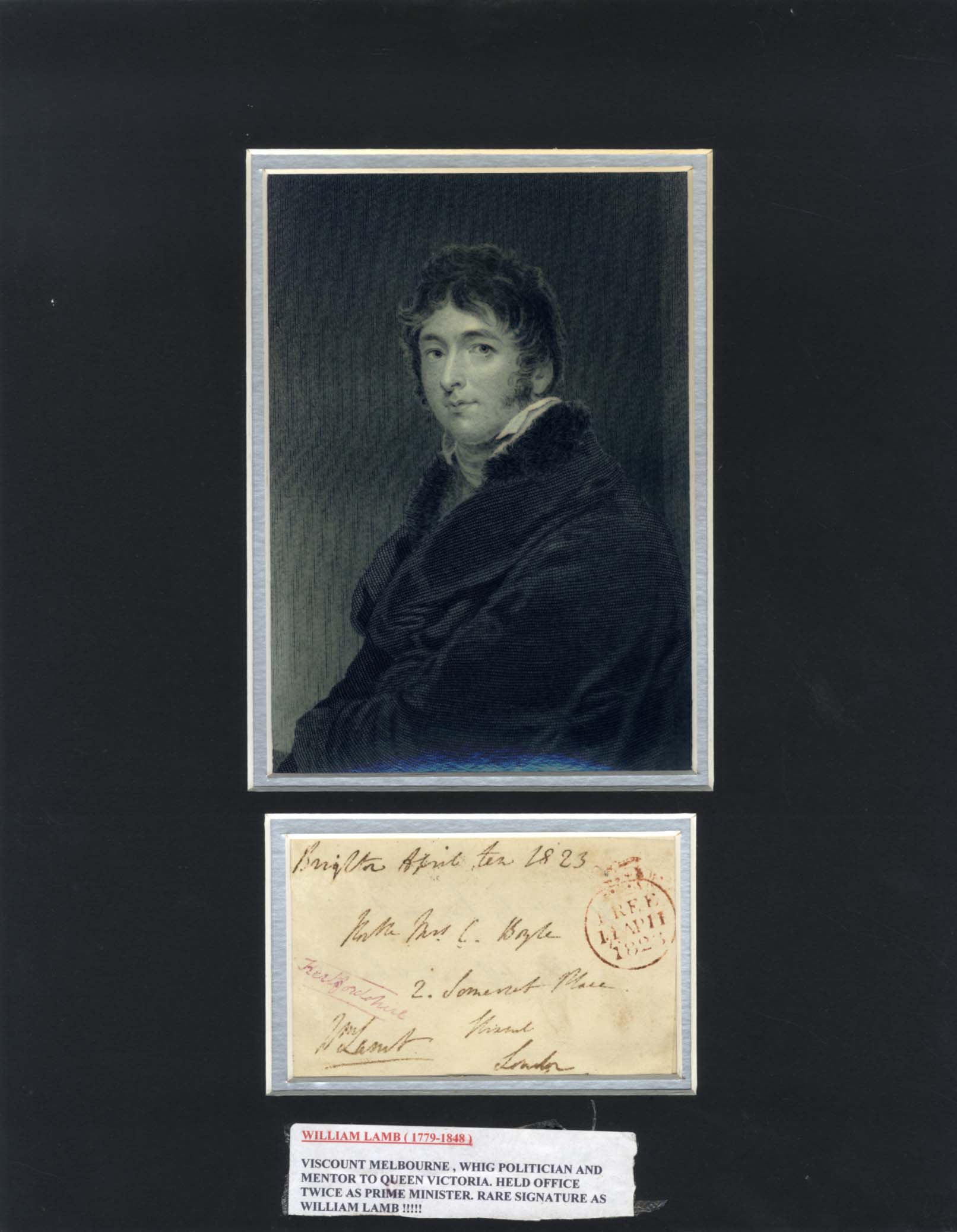 Henry William Lamb, 2nd Viscount Melbourne Autograph Autogramm | ID 15343196045693
