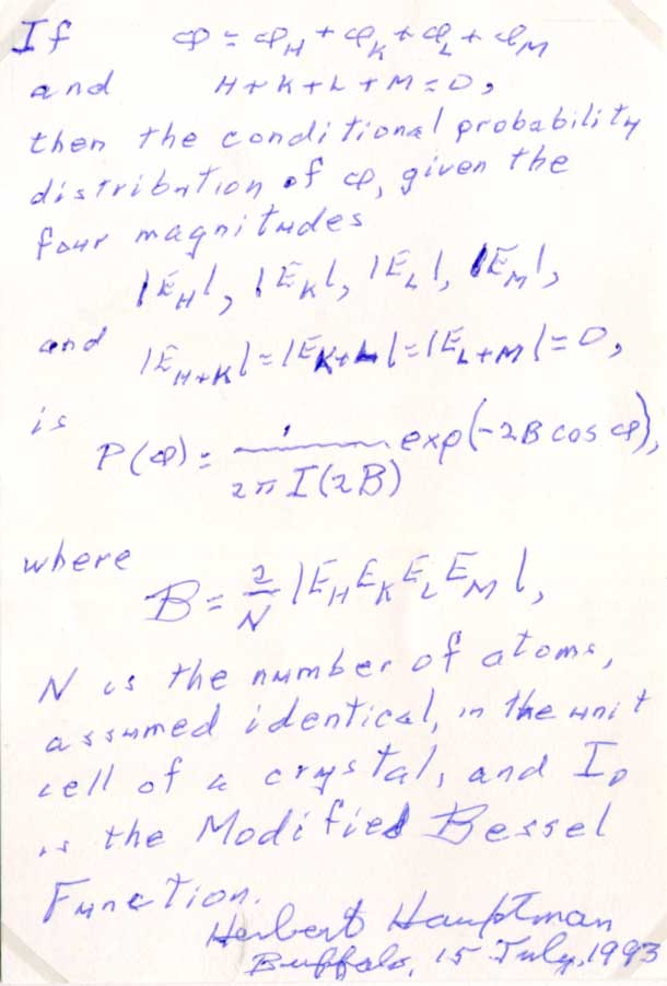 Herbert A. Hauptman Autograph