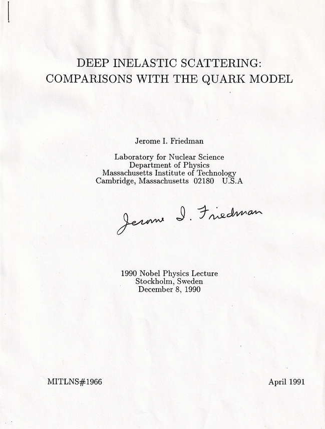 Jerome Isaac Friedman Autograph Autogramm | ID 16080267739517