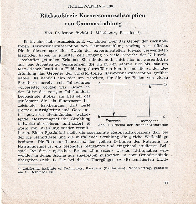 Rudolf Ludwig Mössbauer Autograph Autogramm | ID 16080300900733