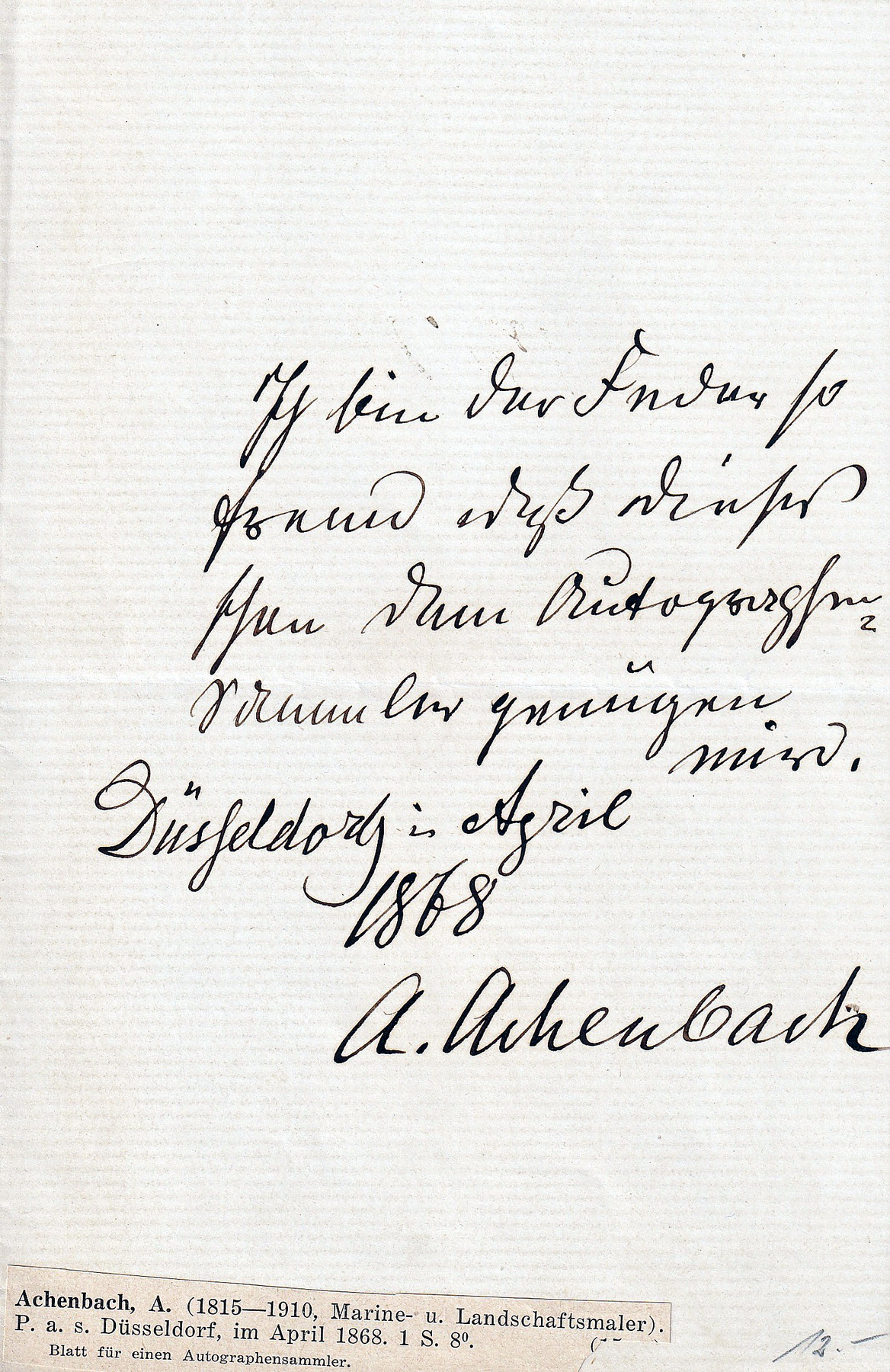 Andreas Achenbach Autograph Autogramm | ID 16071682883965