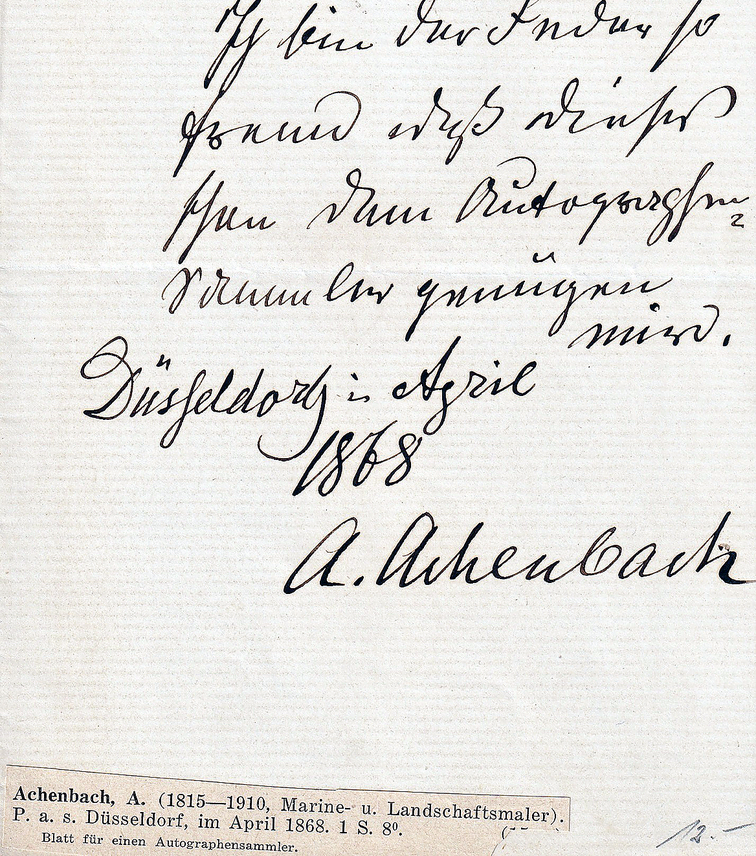 Andreas Achenbach Autograph Autogramm | ID 16071682883965
