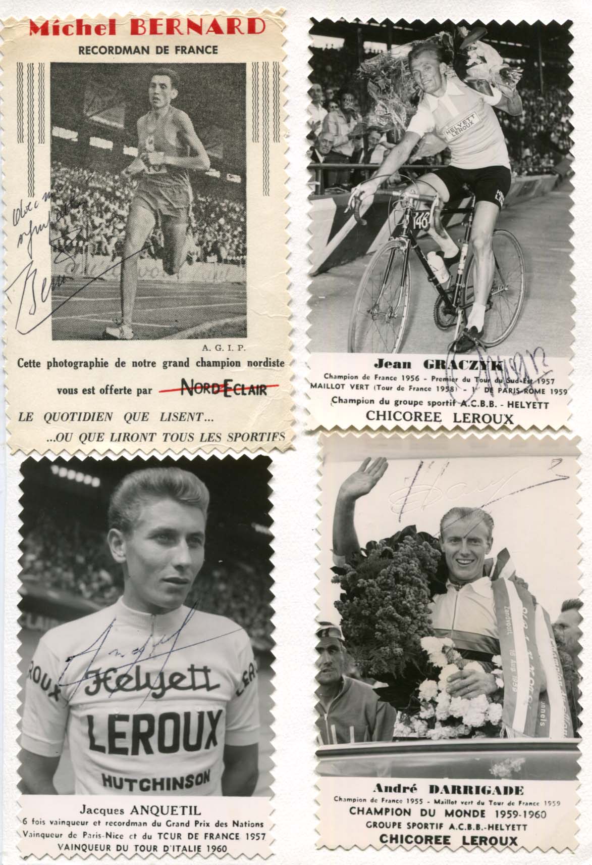 Jacques &amp; Andre &amp; Jean &amp; Michel  Anquetil &amp; Darrigade &amp; Graczyk &amp; Bernard Autograph Autogramm | ID 8213440331925