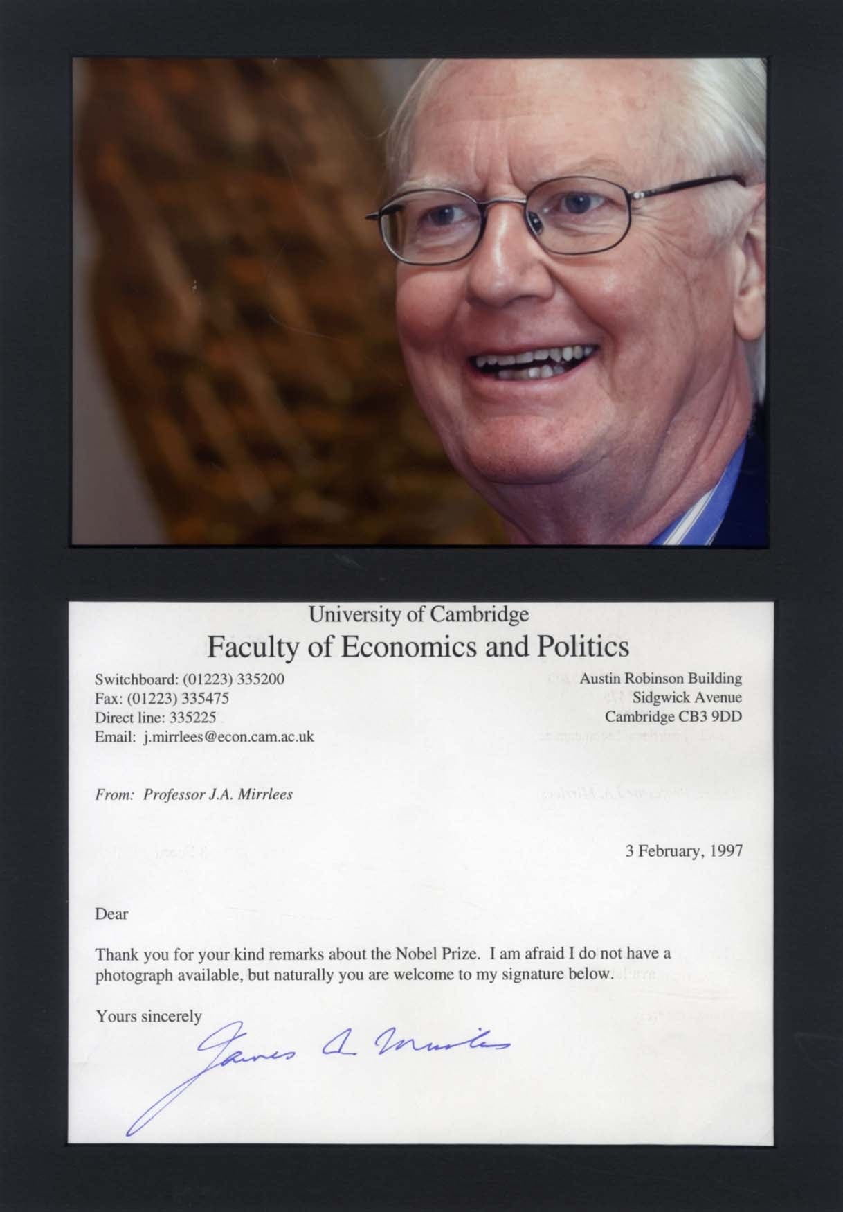 James Mirrlees Autograph