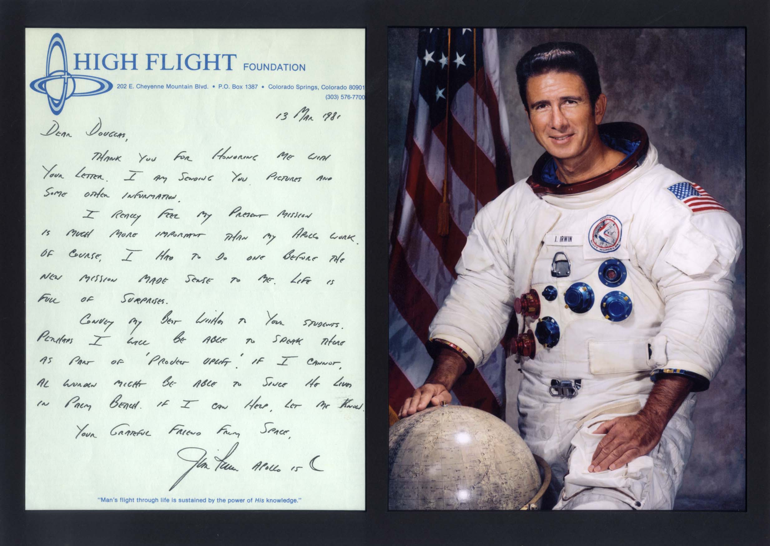 James Benson Irwin Autograph