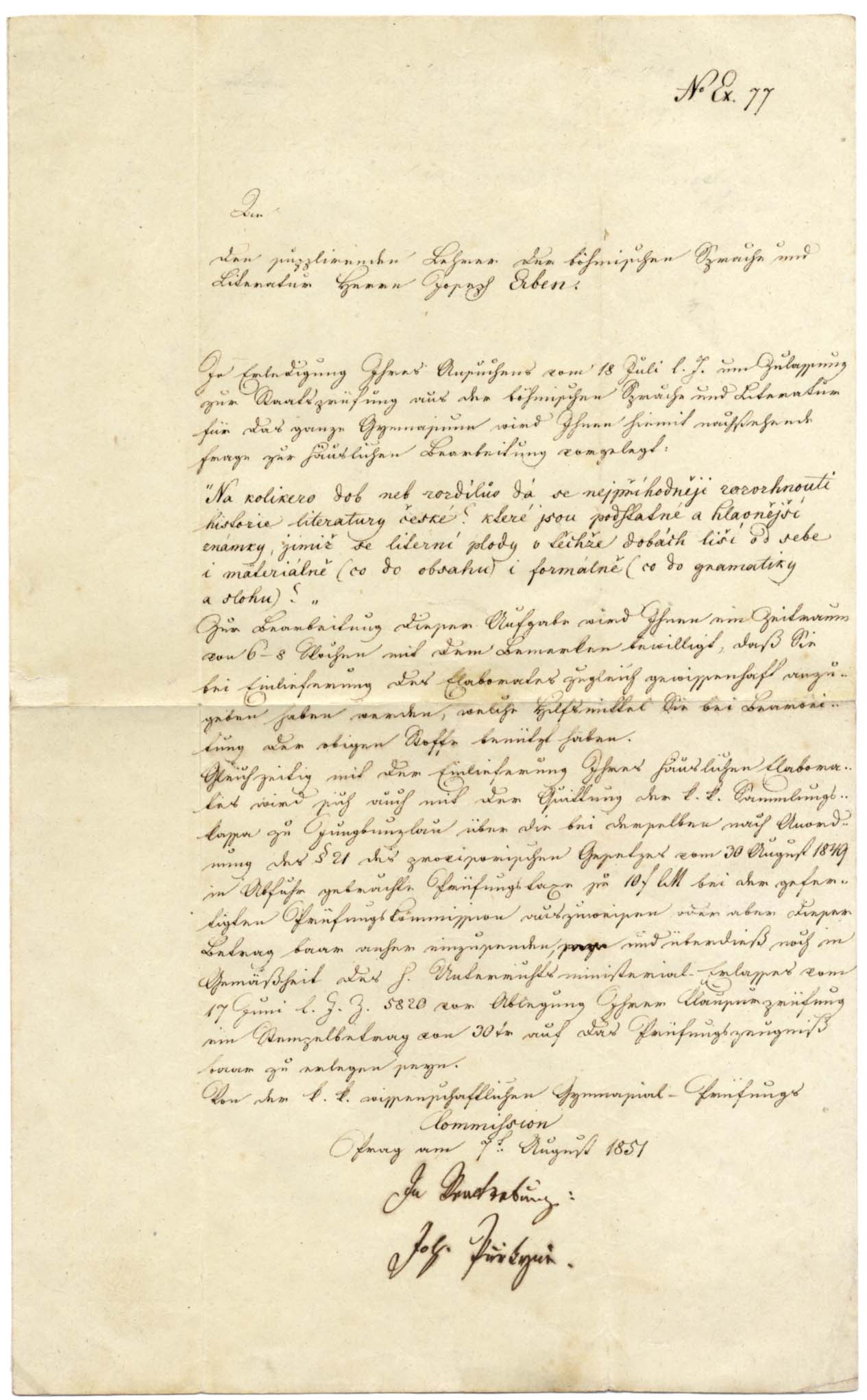 Jan Evangelista Purkyne Autograph Autogramm | ID 8402167890069