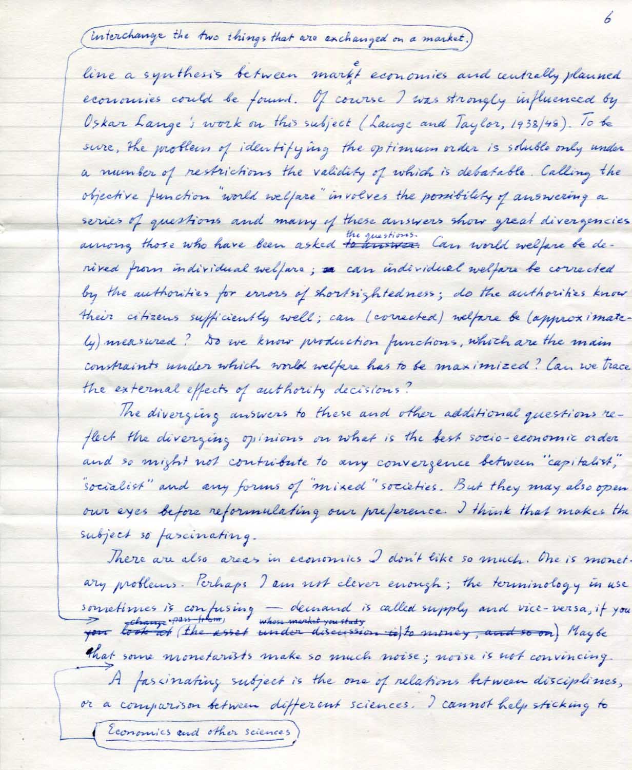 Jan Tinbergen Autogramm