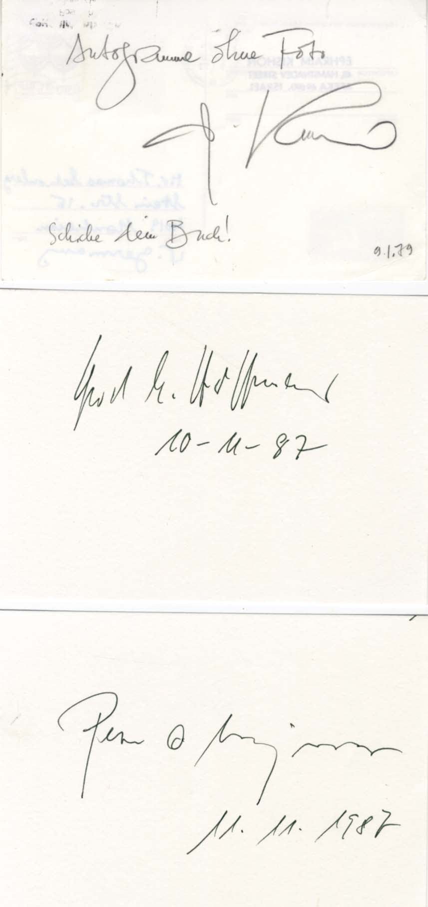 Johannes Mario & Ephraim & Others Simmel & Kishon & Others Autograph Autogramm | ID 8020634042517