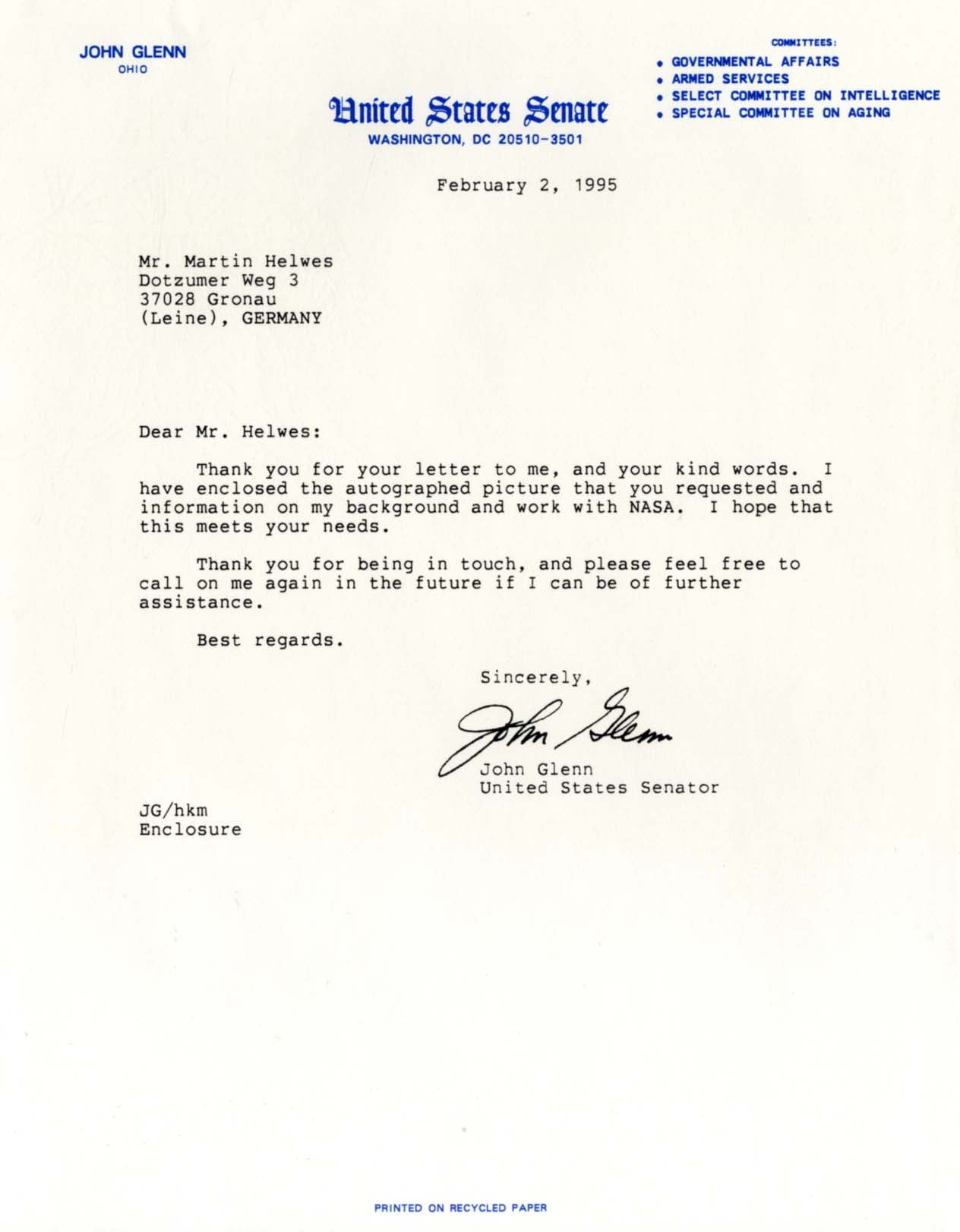 John Glenn Autographs