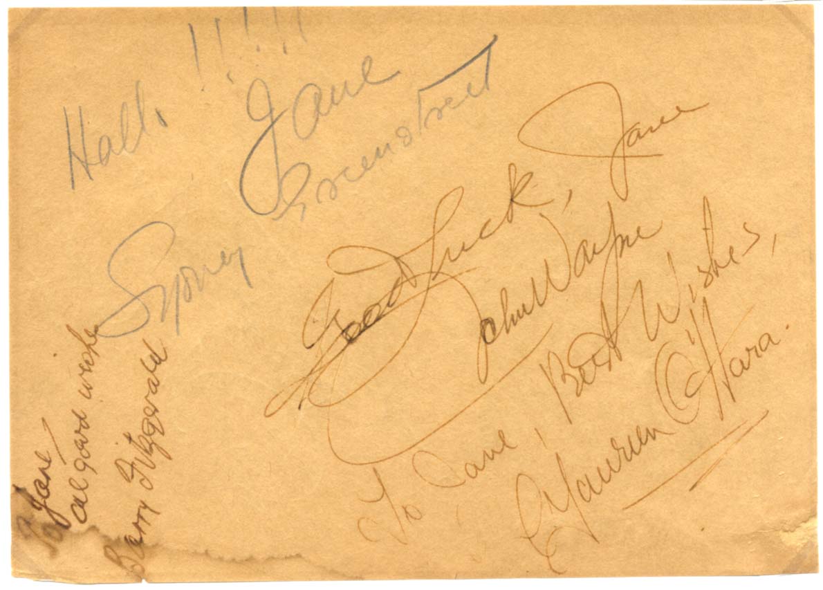 John & Maureen Wayne & O`Hara Autograph Autogramm | ID 8516335894677