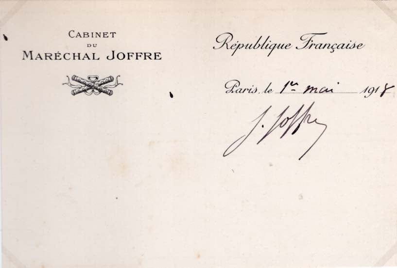 Joseph Jacques Césaire Joffre Autograph Autogramm | ID 8216243896469