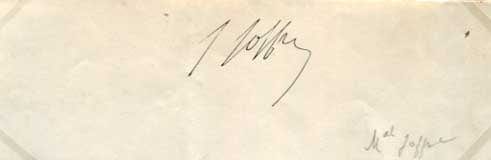 Joseph Jacques Césaire Joffre Autograph Autogramm | ID 8402093310101