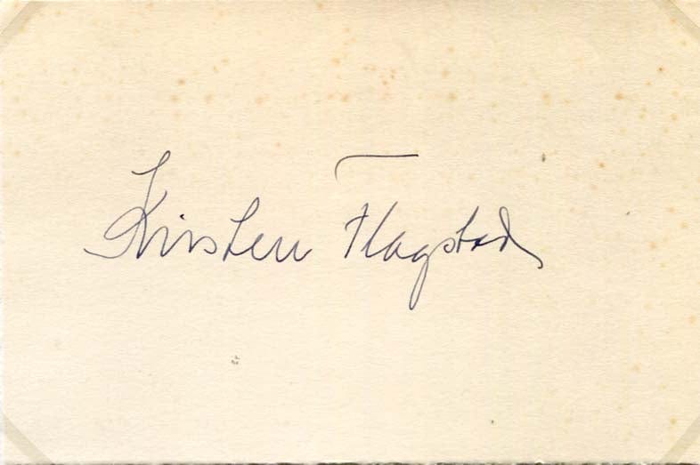 Kirsten Flagstad Autograph Autogramm | ID 7916793364629