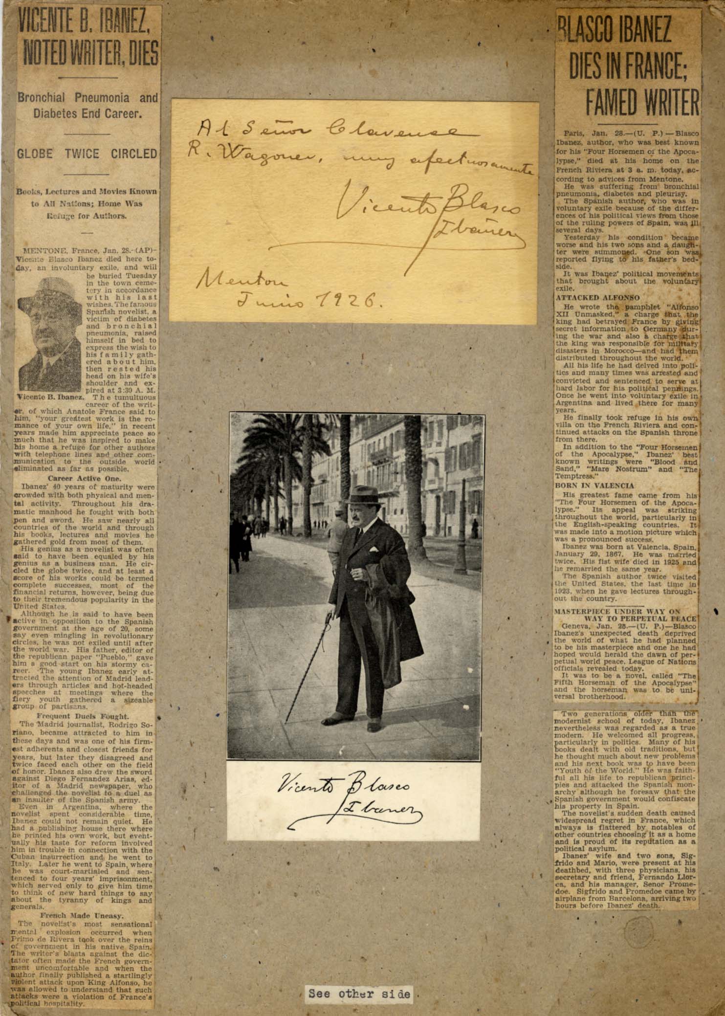 Jacinto & Thomas Alexander Ford Madox & Henry & others Benavente & Boyd & Ford & George & others Autograph Autogramm | ID 8443157250197