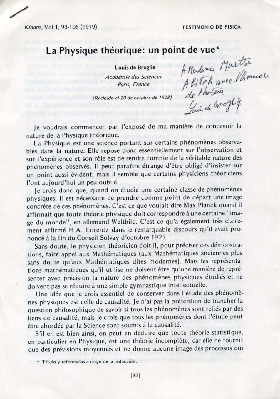 Louis-Victor de Broglie Autograph Autogramm | ID 8204693831829