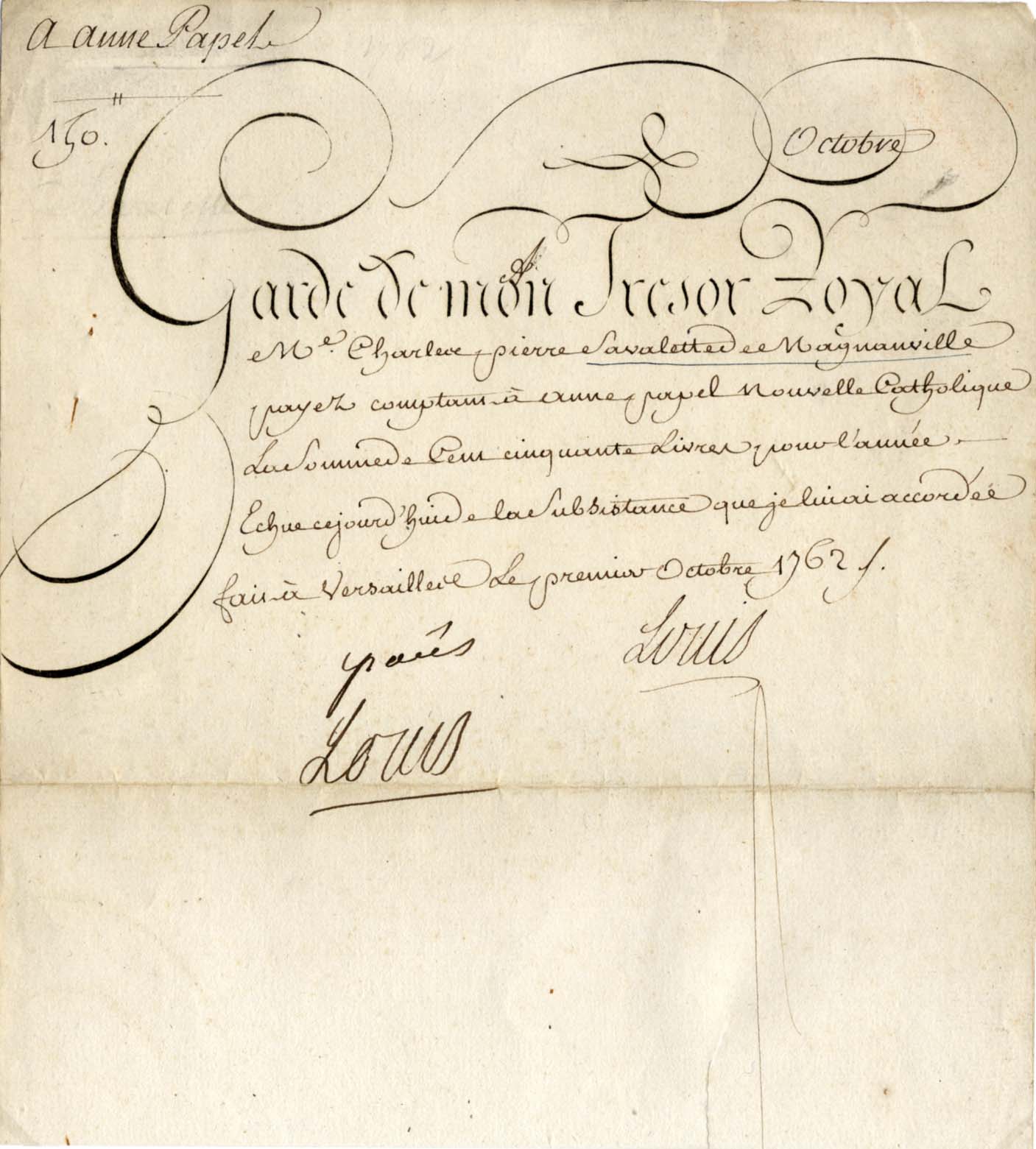 Louis XV of France Autograph Autogramm | ID 8027843068053