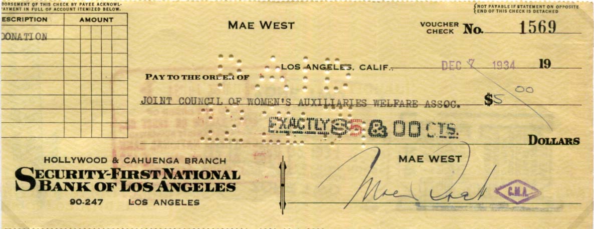Mae West Autograph Autogramm | ID 8295861387413