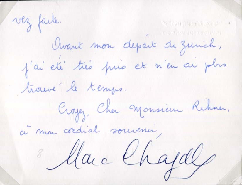 Marc Chagall Autograph Autogramm | ID 8124143763605