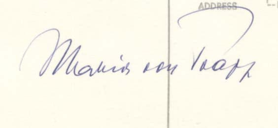 Maria Augusta von Trapp Autograph Autogramm | ID 14899872334205