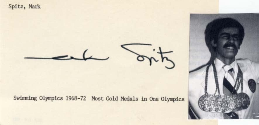 Michael & Mark Phelps & Spitz Autograph Autogramm | ID 14836016218493