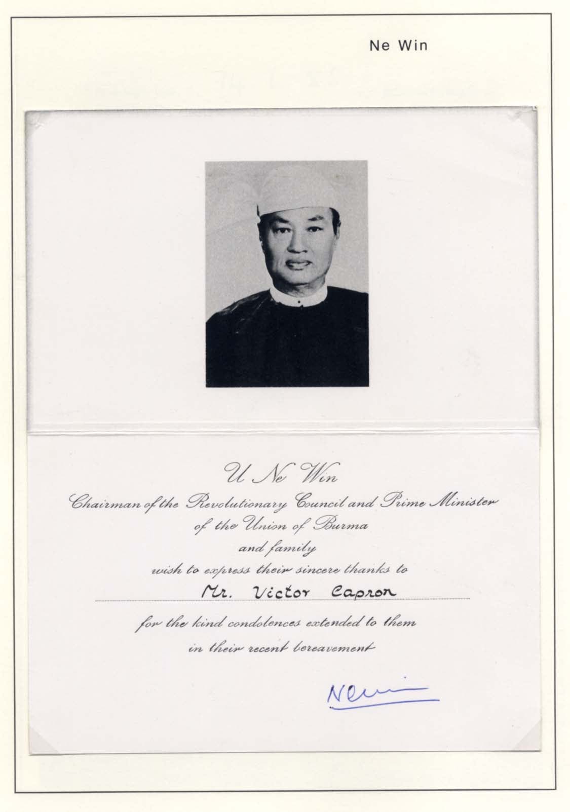 Nu & Win & San Kyi & Others Autograph Autogramm | ID 7959553736853