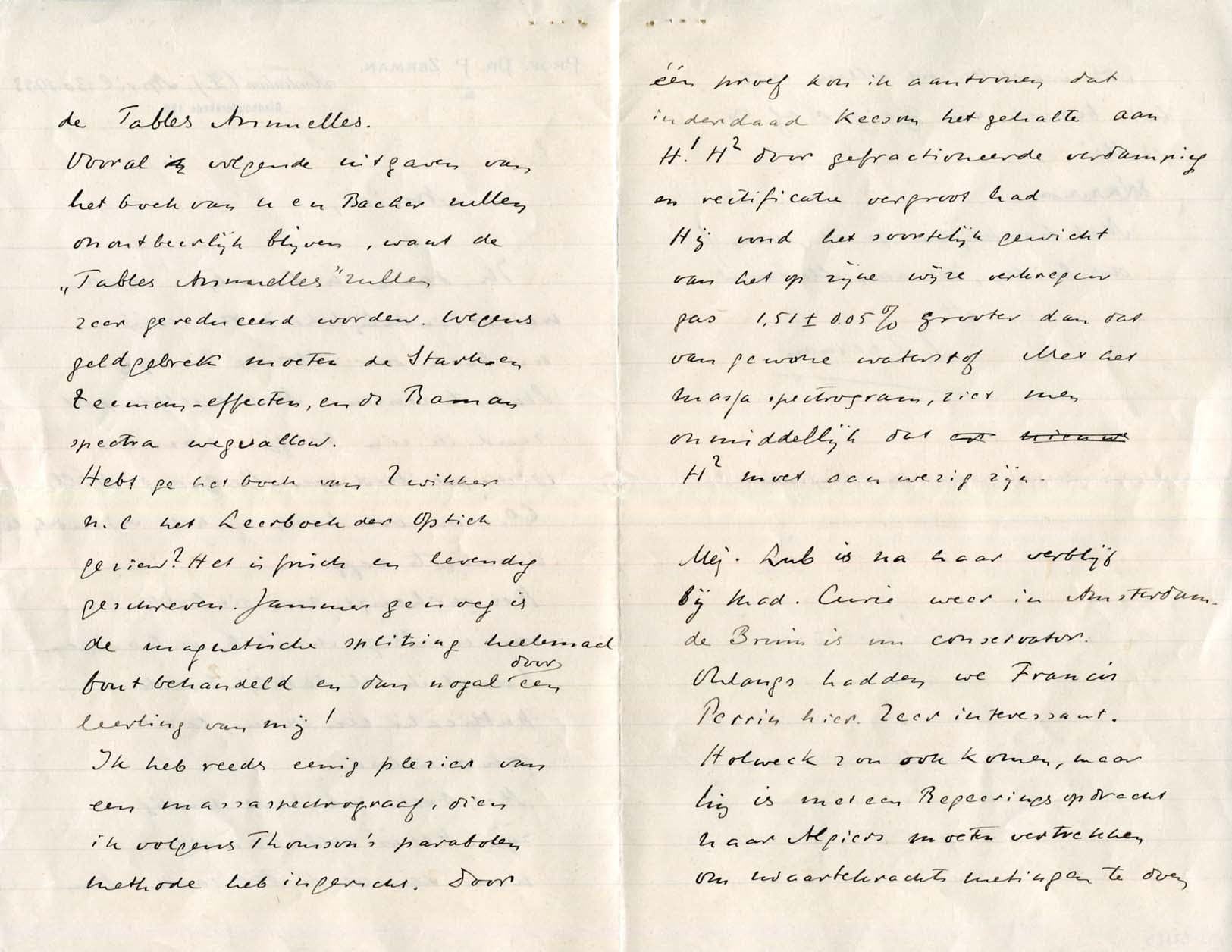 Pieter Zeeman Autograph Autogramm | ID 7964630614165